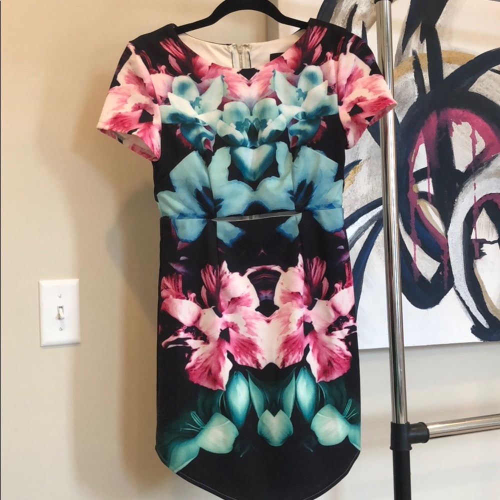 Cut Out Floral Dress